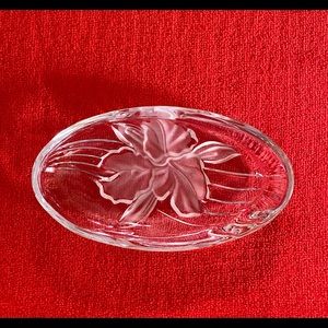 Iris Delight Etched Glass Dish